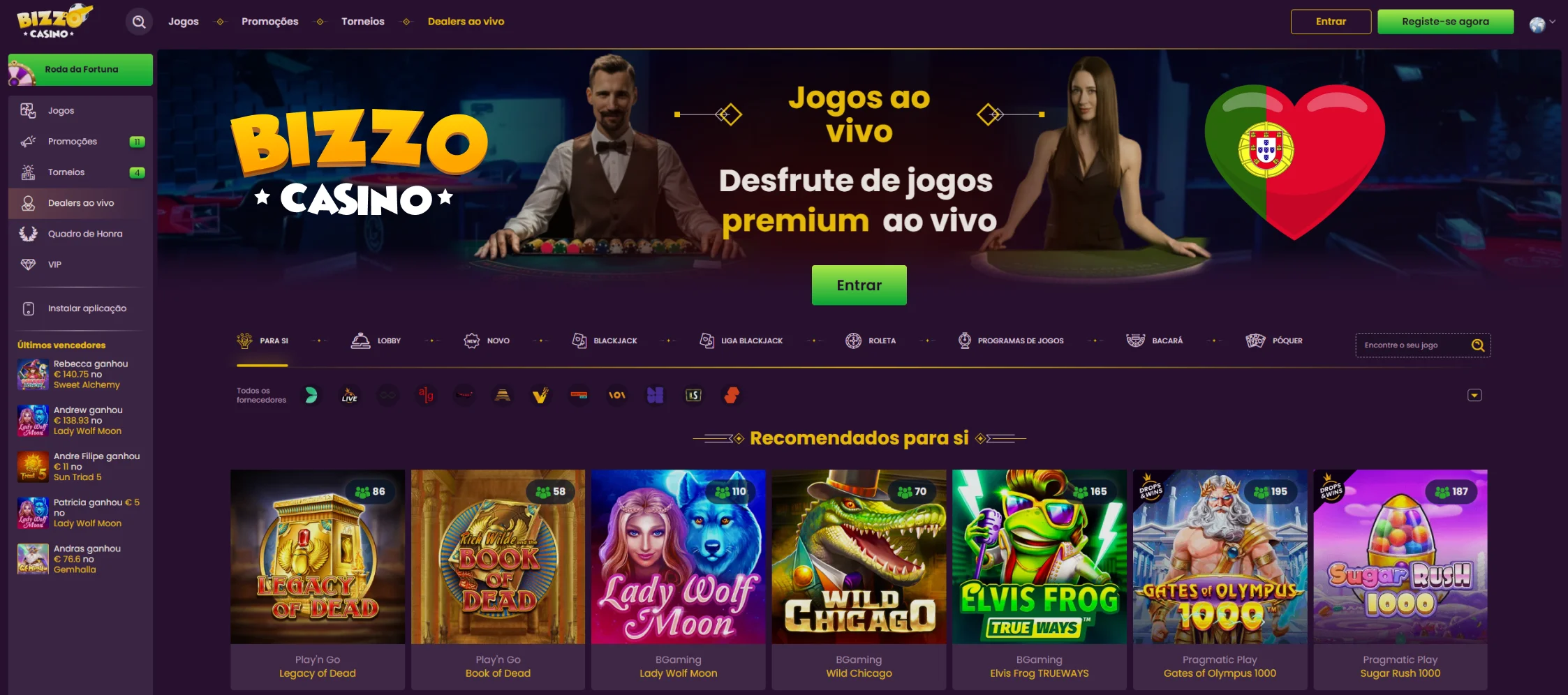 Bizzo Casino Jogos ao Vivo